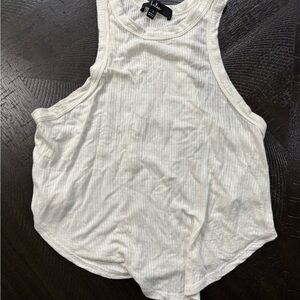 Lulu's White Ribbed Tank Top
